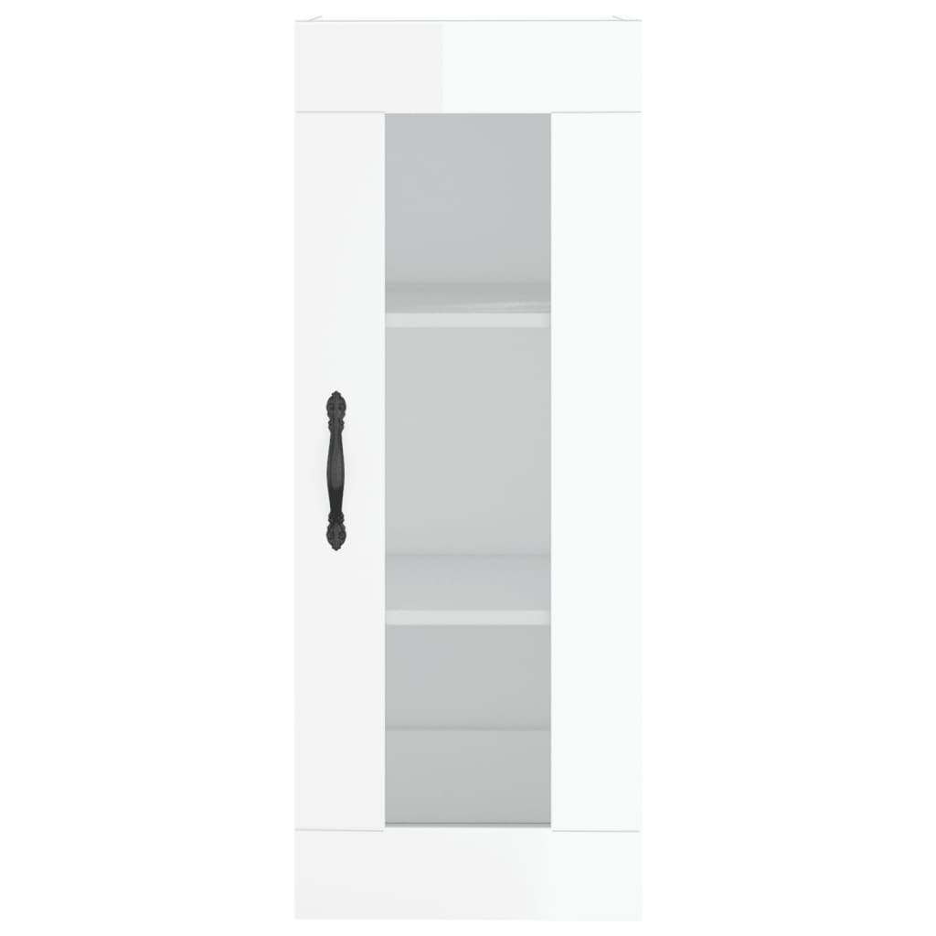 Image Buffet haut Blanc brillant 34,5x34x180 cm Bois d'ingénierie | Xios Store SNC vidaXL Xios Store SNC