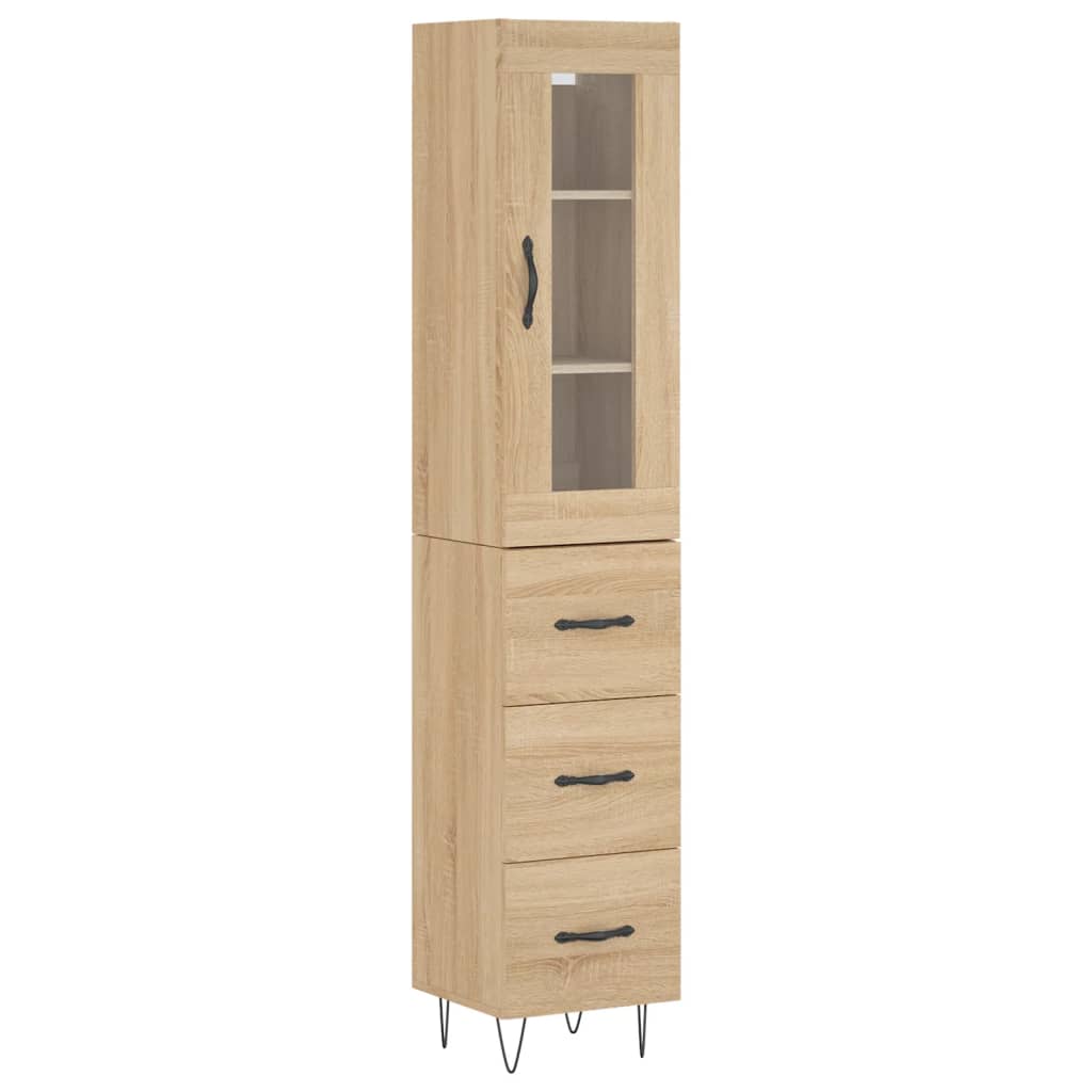 Image Buffet haut Chêne sonoma 34,5x34x180 cm Bois d'ingénierie | Xios Store SNC vidaXL Xios Store SNC