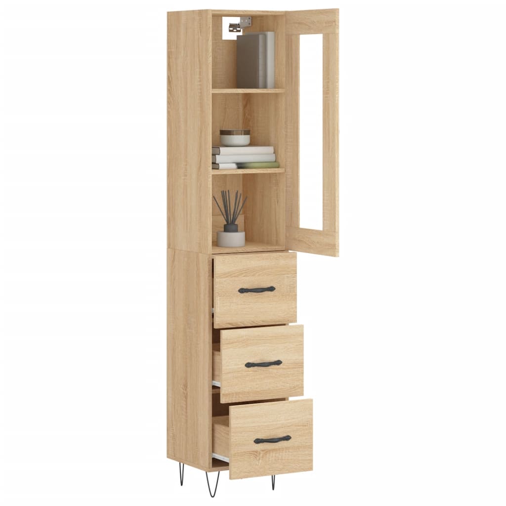 Image Buffet haut Chêne sonoma 34,5x34x180 cm Bois d'ingénierie | Xios Store SNC vidaXL Xios Store SNC