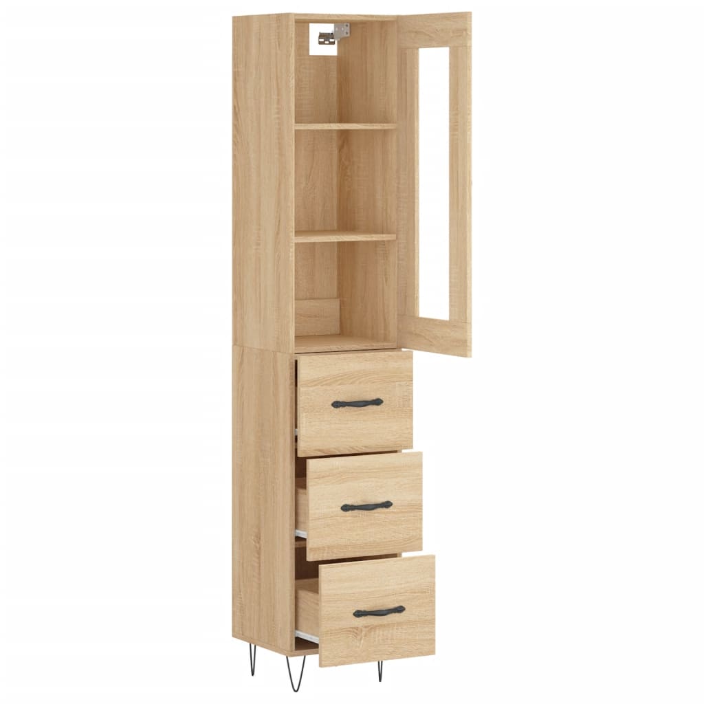 Image Buffet haut Chêne sonoma 34,5x34x180 cm Bois d'ingénierie | Xios Store SNC vidaXL Xios Store SNC