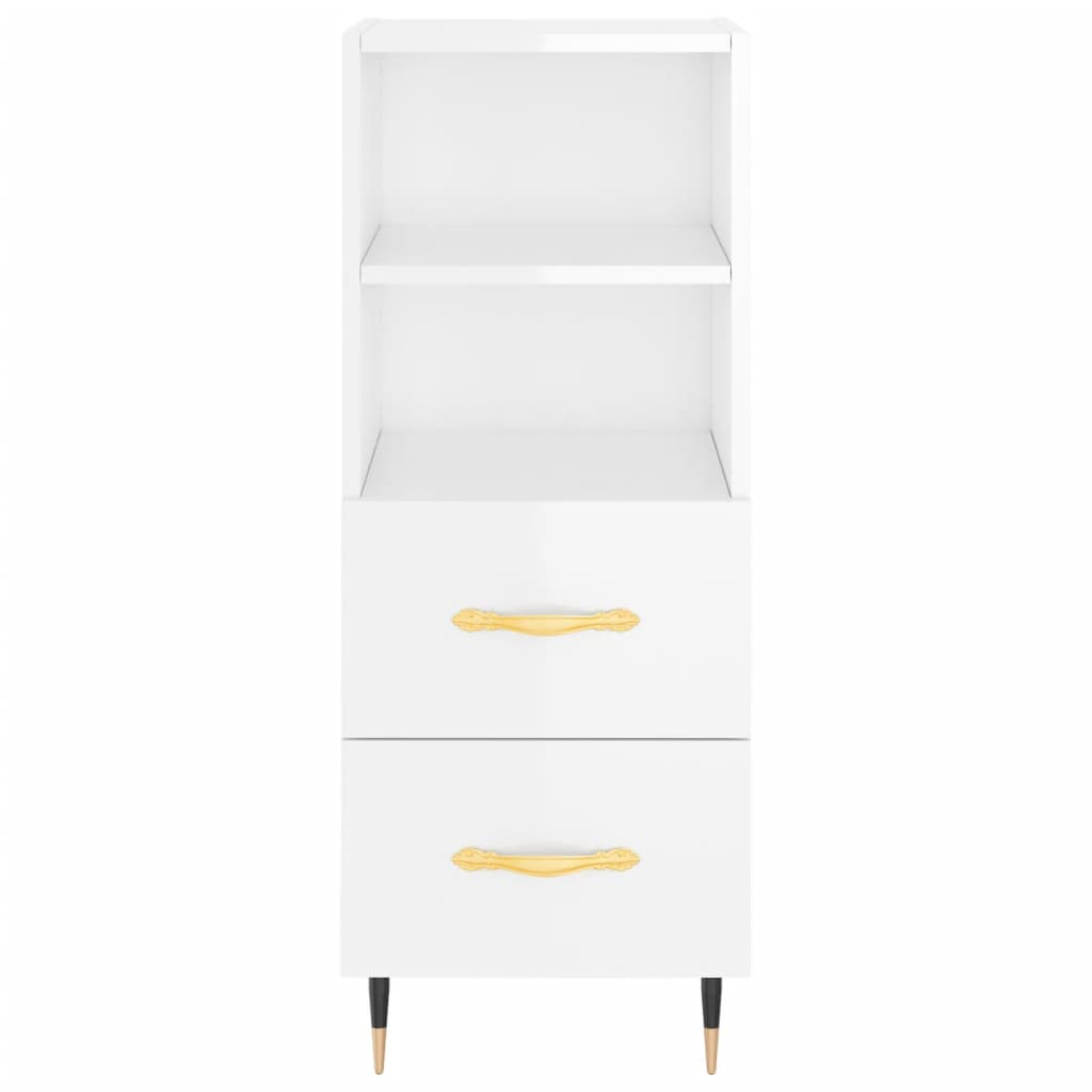 Image Buffet haut Blanc brillant 34,5x34x180 cm Bois d'ingénierie | Xios Store SNC vidaXL Xios Store SNC