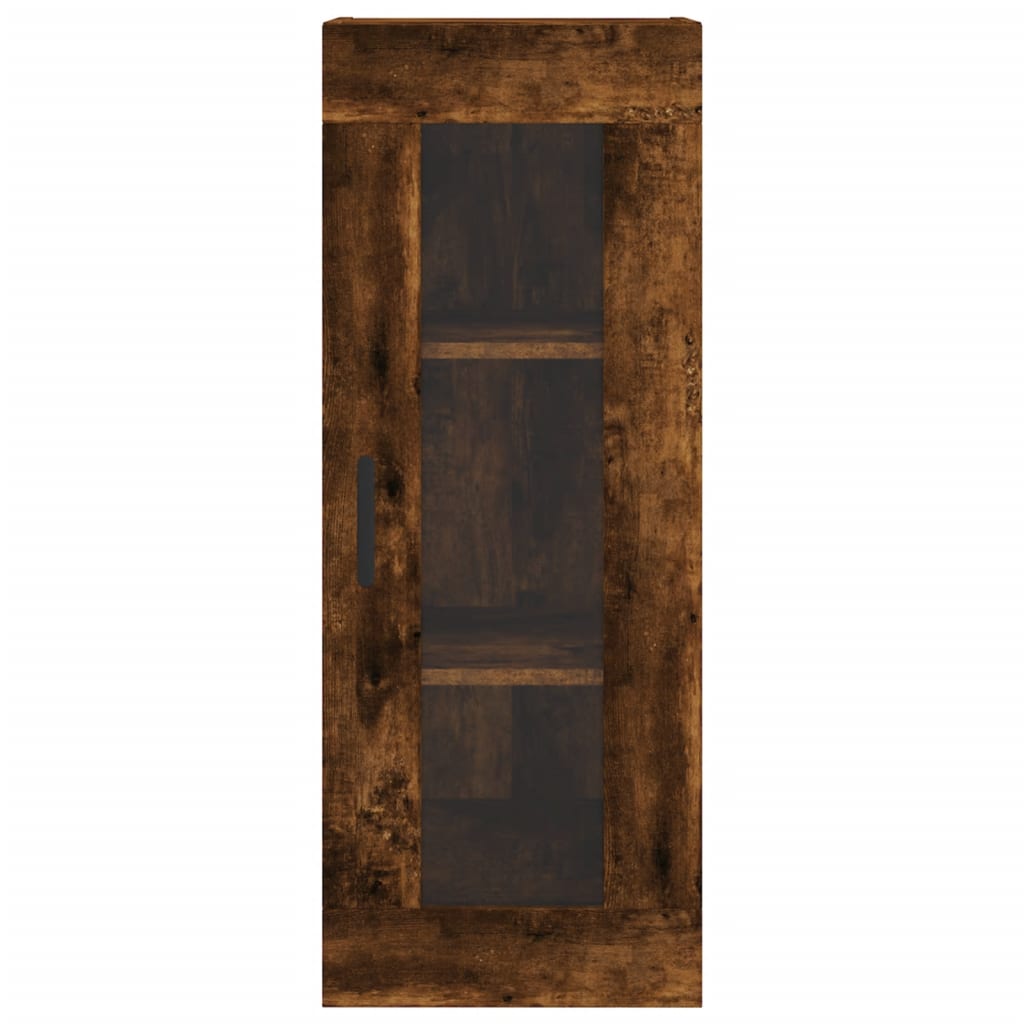 Image Buffet haut Chêne fumé 34,5x34x180 cm Bois d'ingénierie | Xios Store SNC vidaXL Xios Store SNC