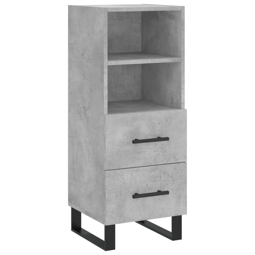 Buffet haut Gris béton 34,5x34x180 cm Bois d'ingénierie, Xios Store SNC