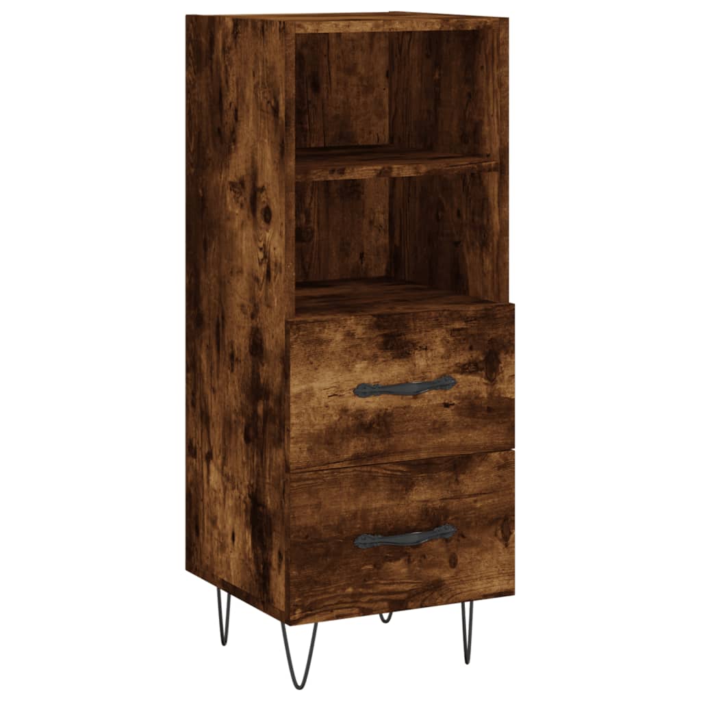 Image Buffet haut Chêne fumé 34,5x34x180 cm Bois d'ingénierie | Xios Store SNC vidaXL Xios Store SNC