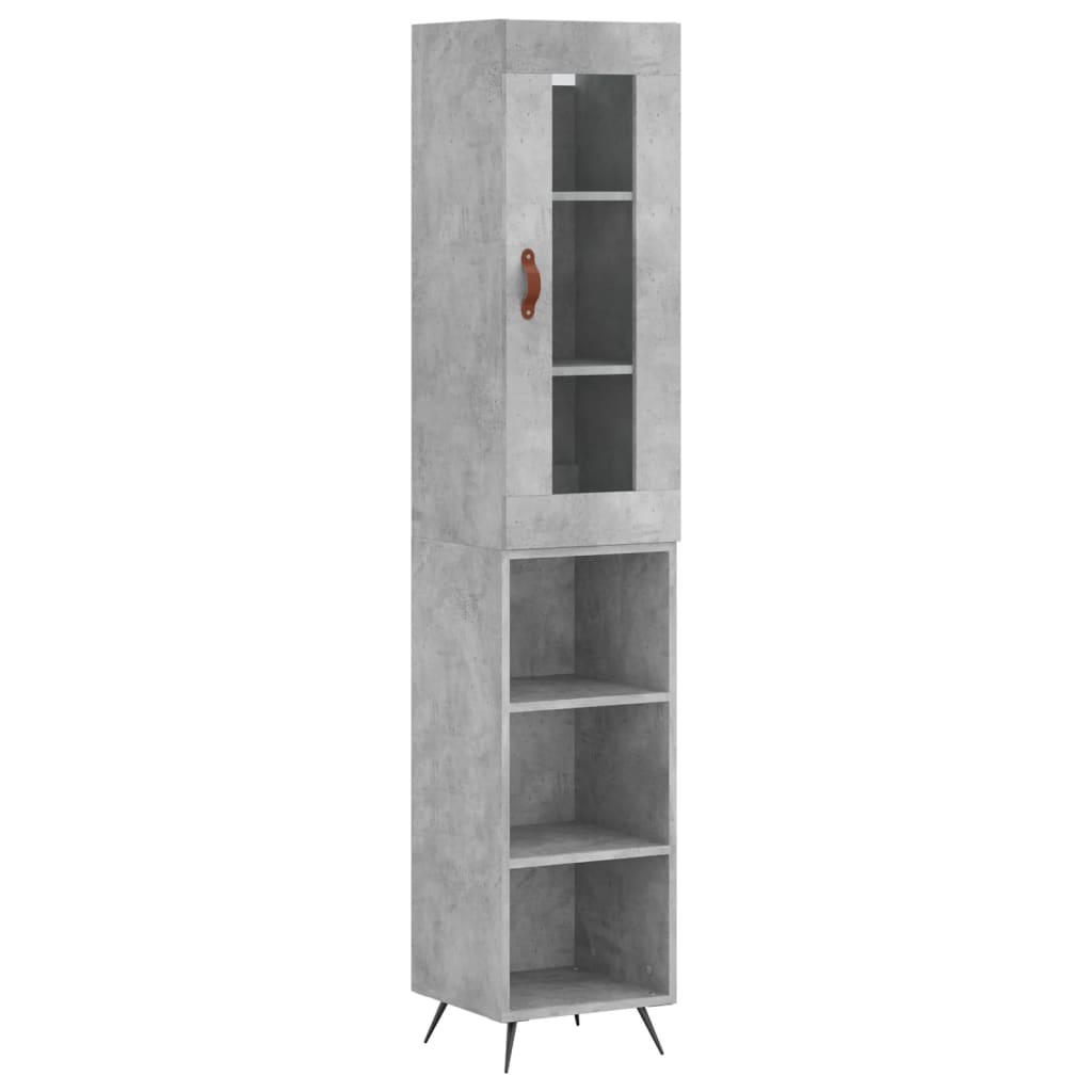 Image Buffet haut Gris béton 34,5x34x180 cm Bois d'ingénierie | Xios Store SNC vidaXL Xios Store SNC