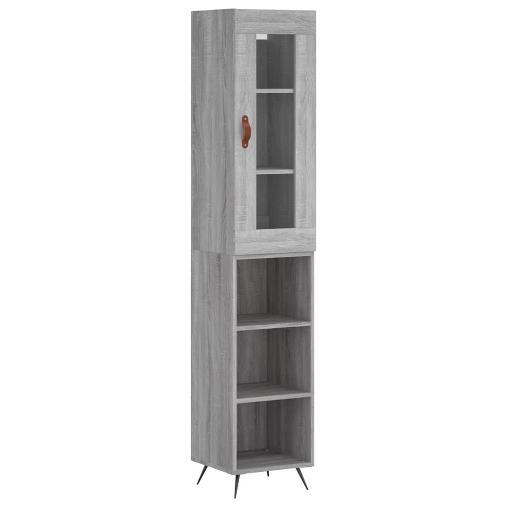 Image Buffet haut Sonoma gris 34,5x34x180 cm Bois d'ingénierie | Xios Store SNC vidaXL Xios Store SNC