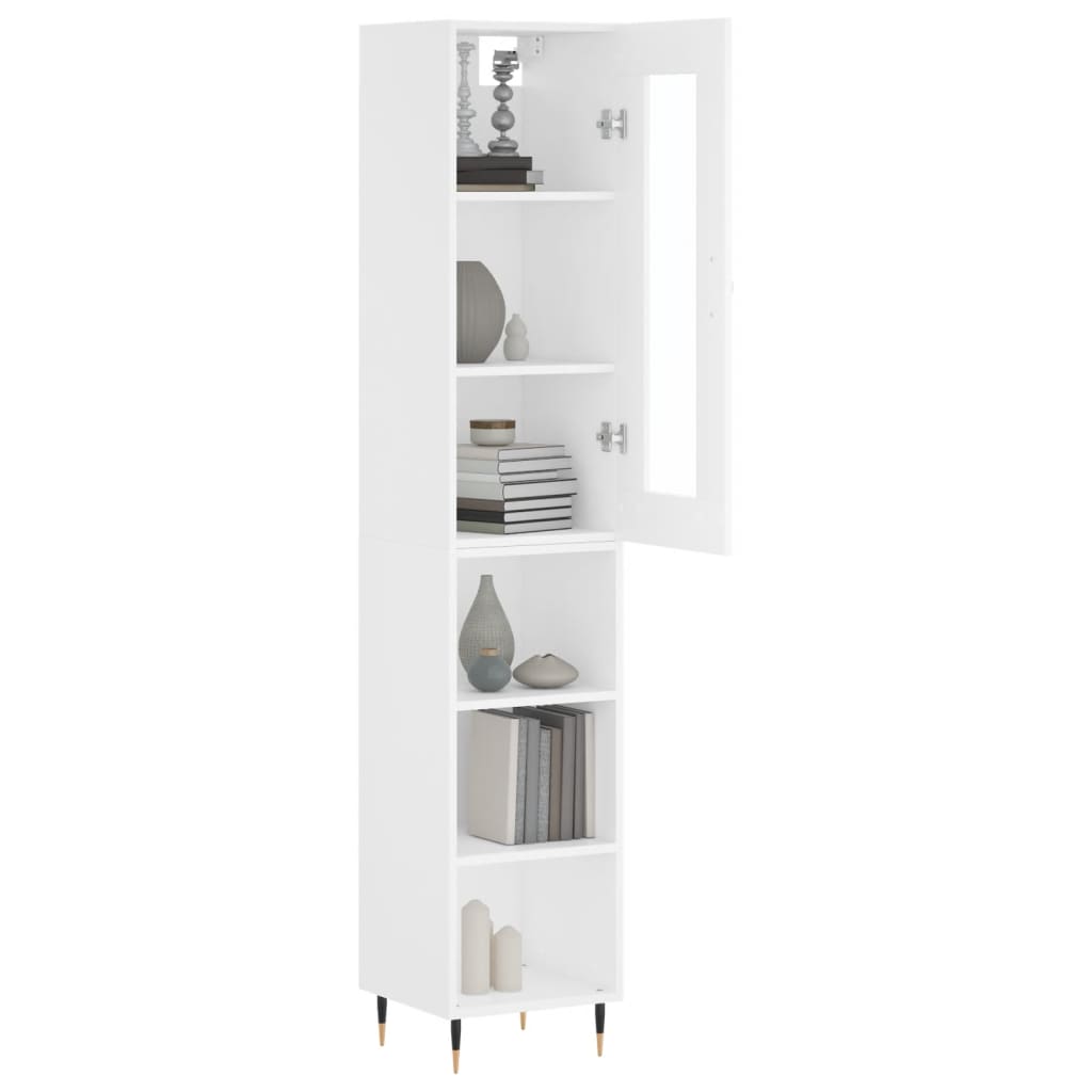 Image Buffet haut Blanc 34,5x34x180 cm Bois d'ingénierie | Xios Store SNC vidaXL Xios Store SNC