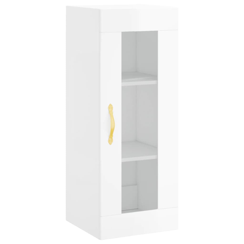 Image Buffet haut Blanc brillant 34,5x34x180 cm Bois d'ingénierie | Xios Store SNC vidaXL Xios Store SNC