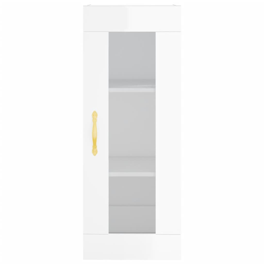 Image Buffet haut Blanc brillant 34,5x34x180 cm Bois d'ingénierie | Xios Store SNC vidaXL Xios Store SNC
