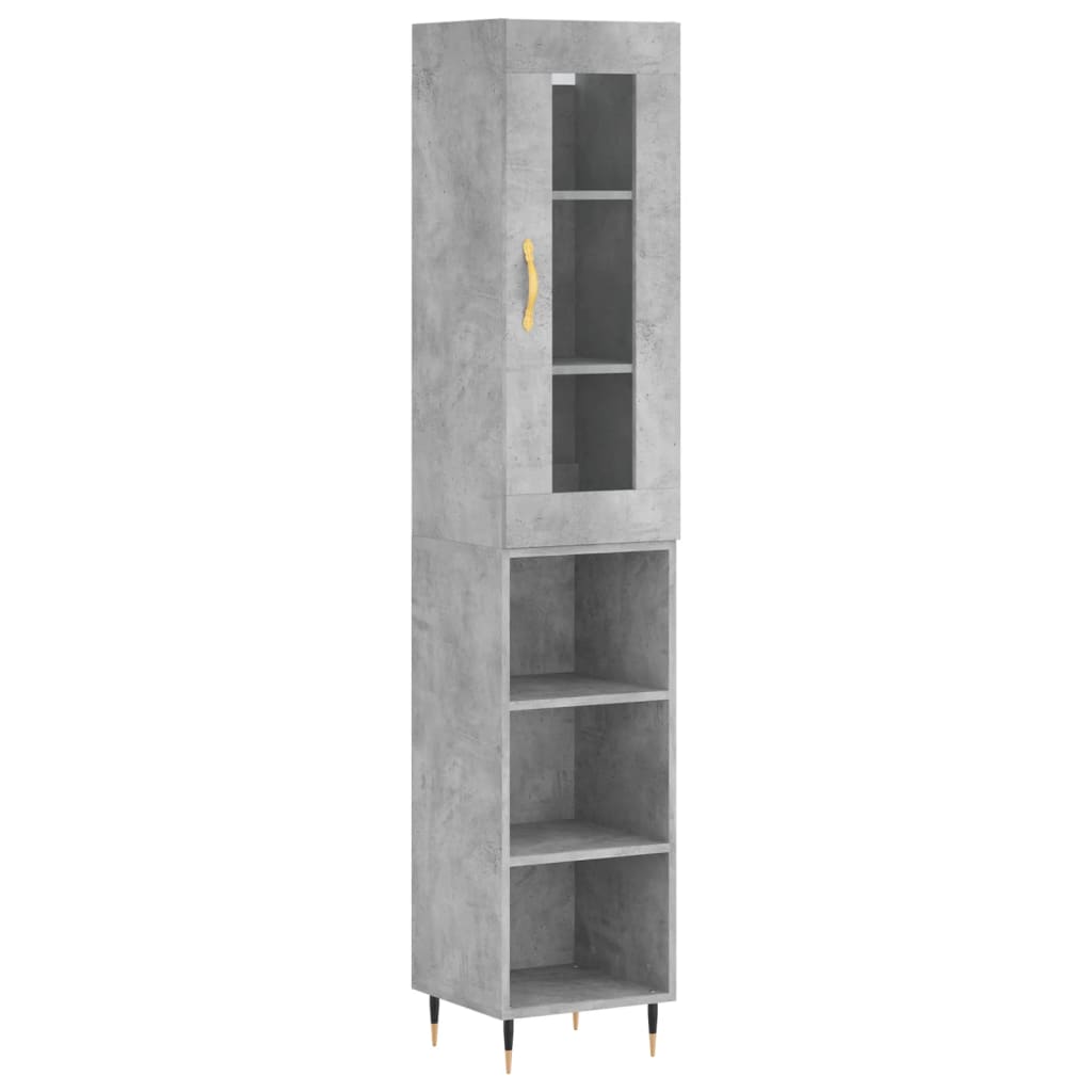 Image Buffet haut Gris béton 34,5x34x180 cm Bois d'ingénierie | Xios Store SNC vidaXL Xios Store SNC