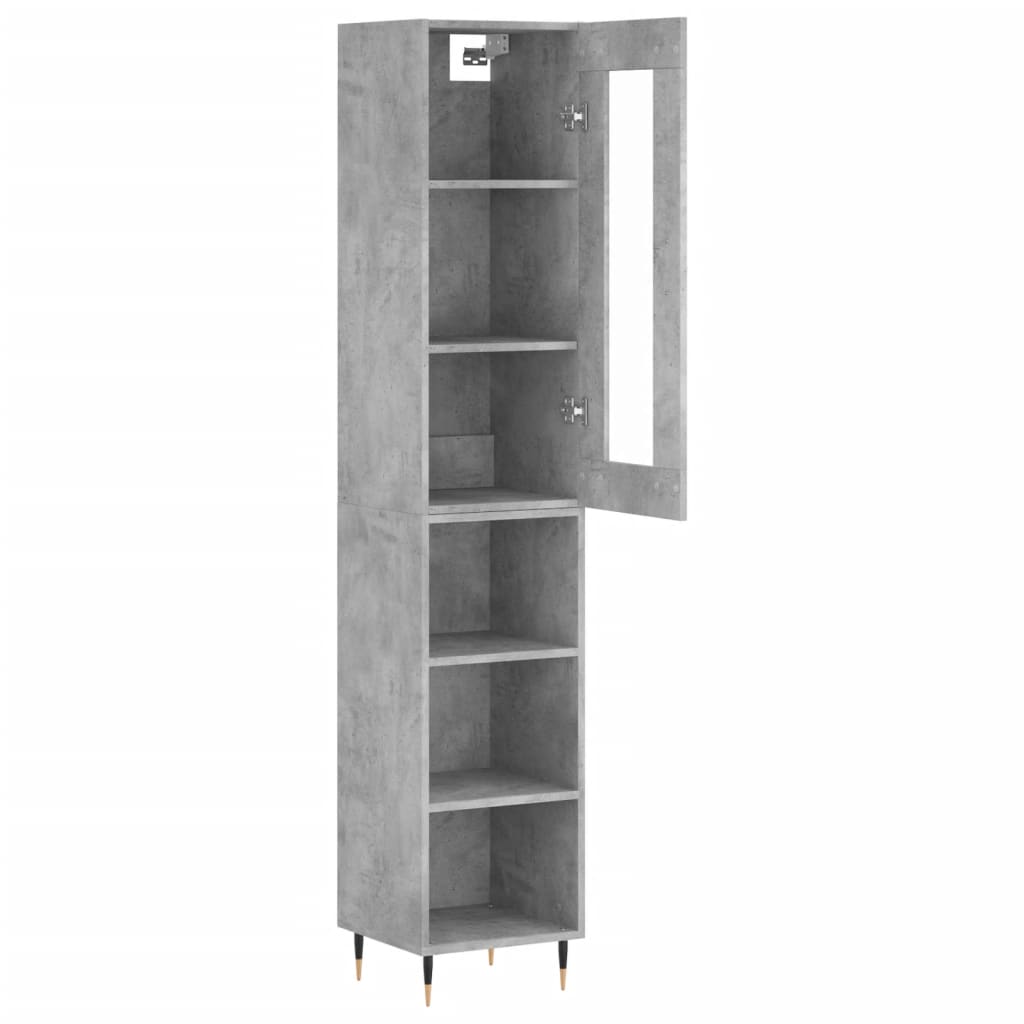 Image Buffet haut Gris béton 34,5x34x180 cm Bois d'ingénierie | Xios Store SNC vidaXL Xios Store SNC