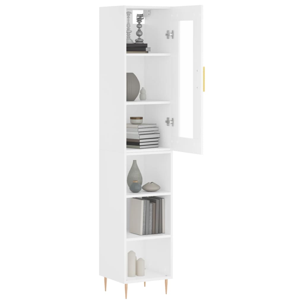 Image Buffet haut Blanc 34,5x34x180 cm Bois d'ingénierie | Xios Store SNC vidaXL Xios Store SNC