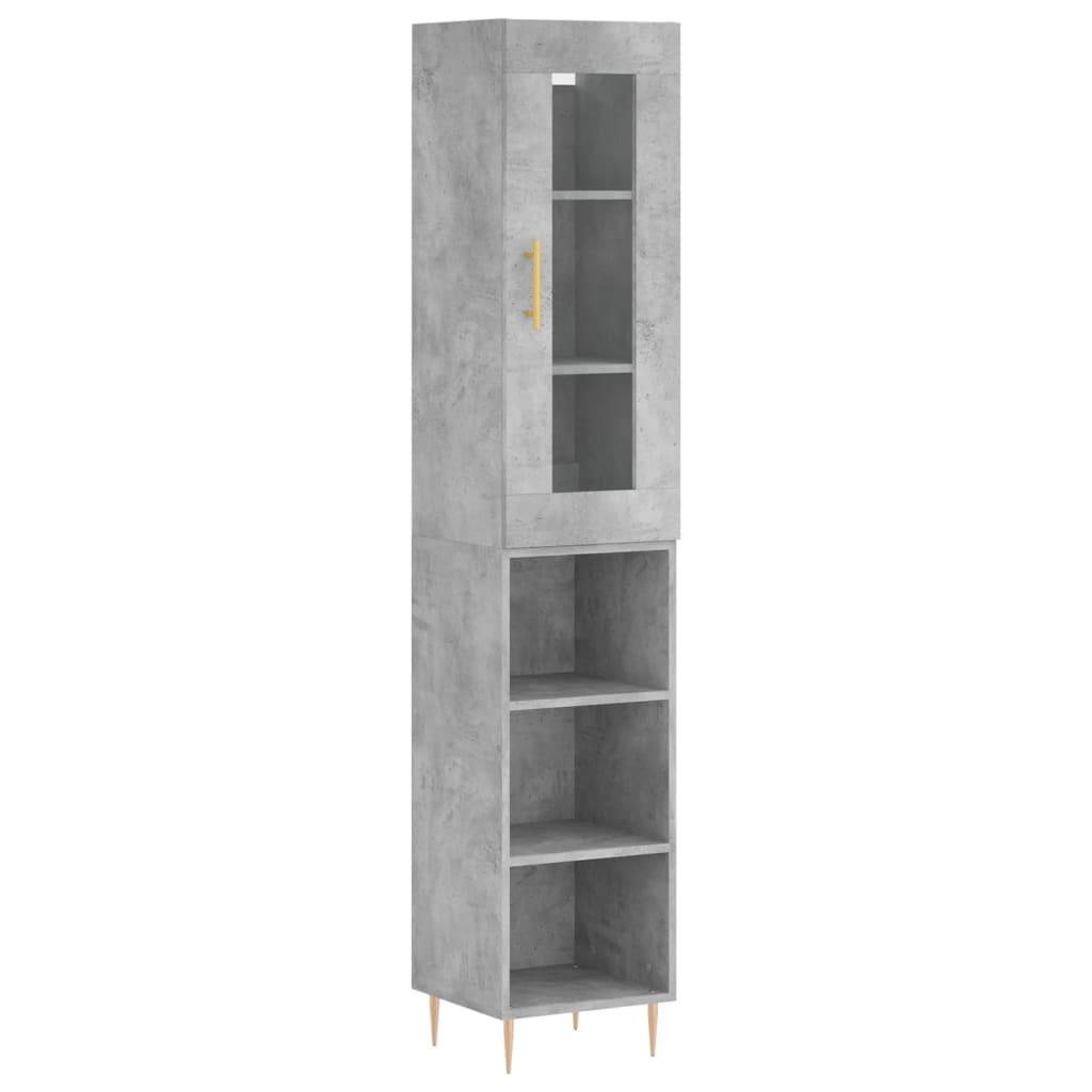 Image Buffet haut Gris béton 34,5x34x180 cm Bois d'ingénierie | Xios Store SNC vidaXL Xios Store SNC