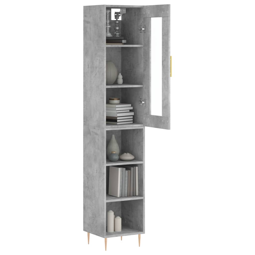 Image Buffet haut Gris béton 34,5x34x180 cm Bois d'ingénierie | Xios Store SNC vidaXL Xios Store SNC