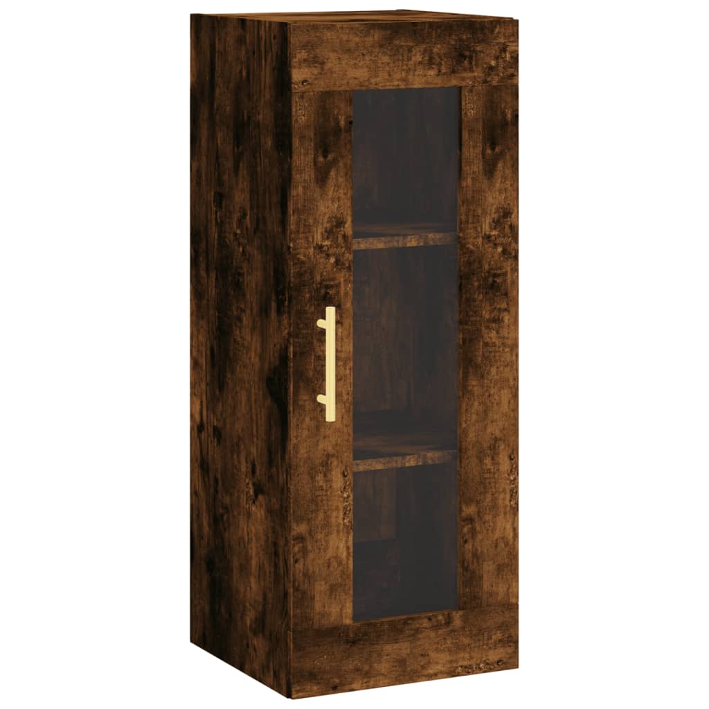 Image Buffet haut Chêne fumé 34,5x34x180 cm Bois d'ingénierie | Xios Store SNC vidaXL Xios Store SNC