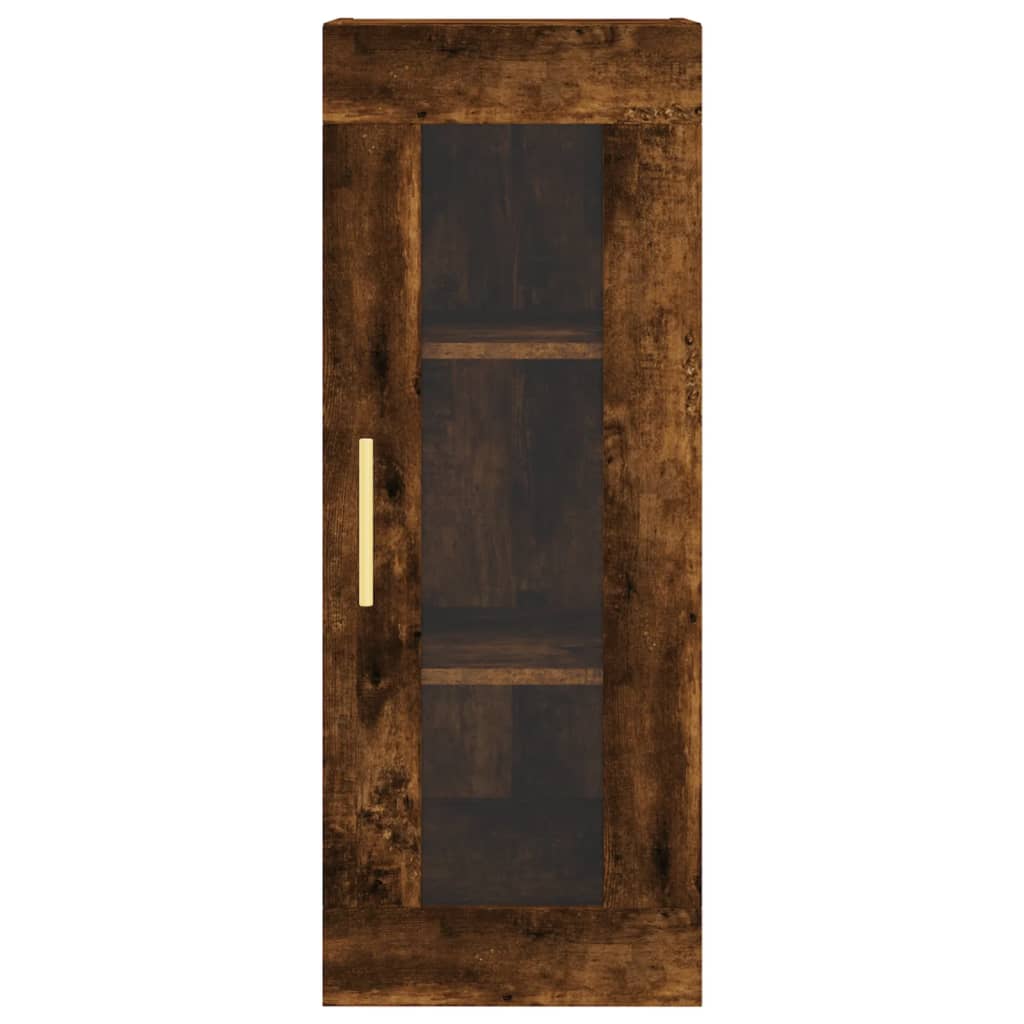 Image Buffet haut Chêne fumé 34,5x34x180 cm Bois d'ingénierie | Xios Store SNC vidaXL Xios Store SNC