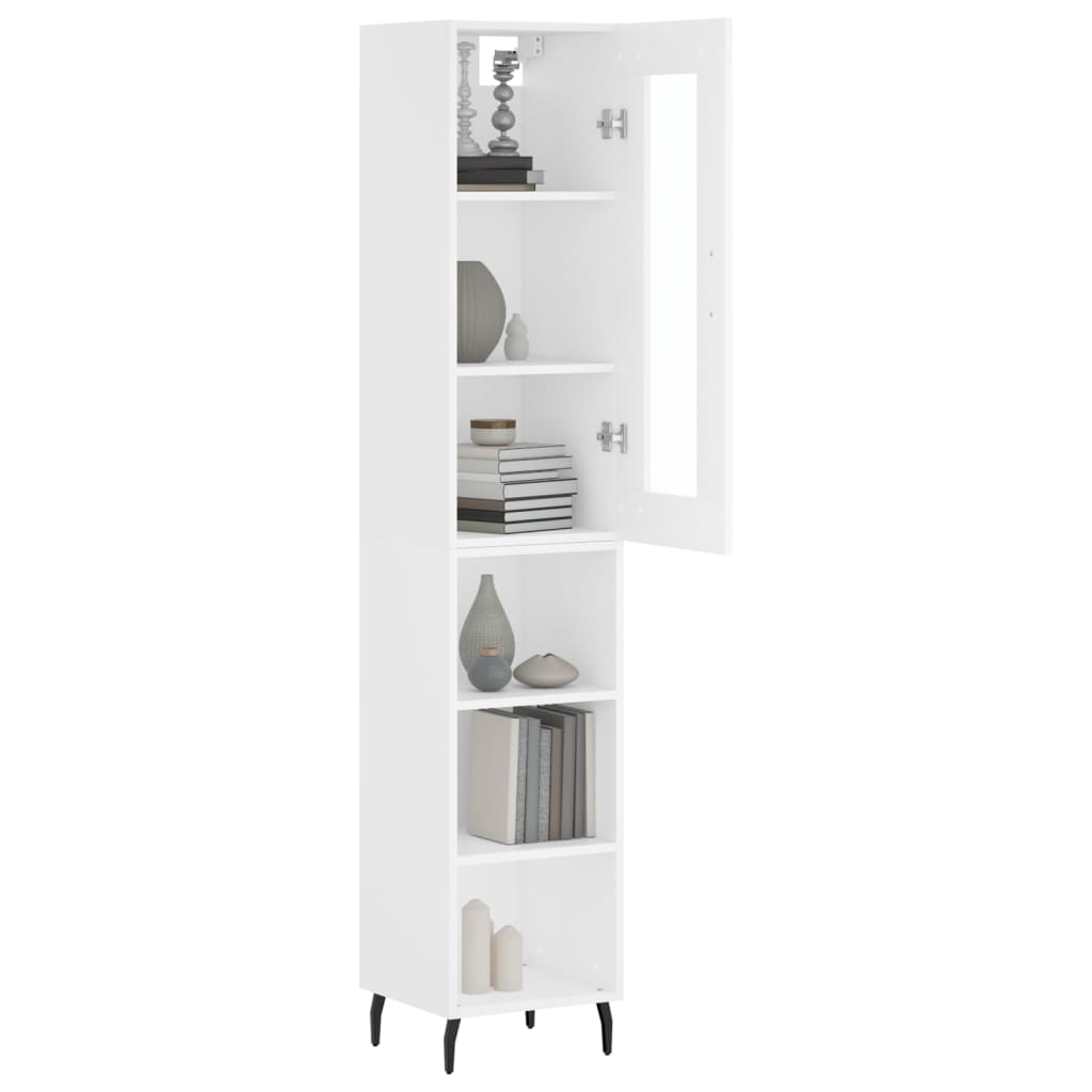 Image Buffet haut Blanc 34,5x34x180 cm Bois d'ingénierie | Xios Store SNC vidaXL Xios Store SNC