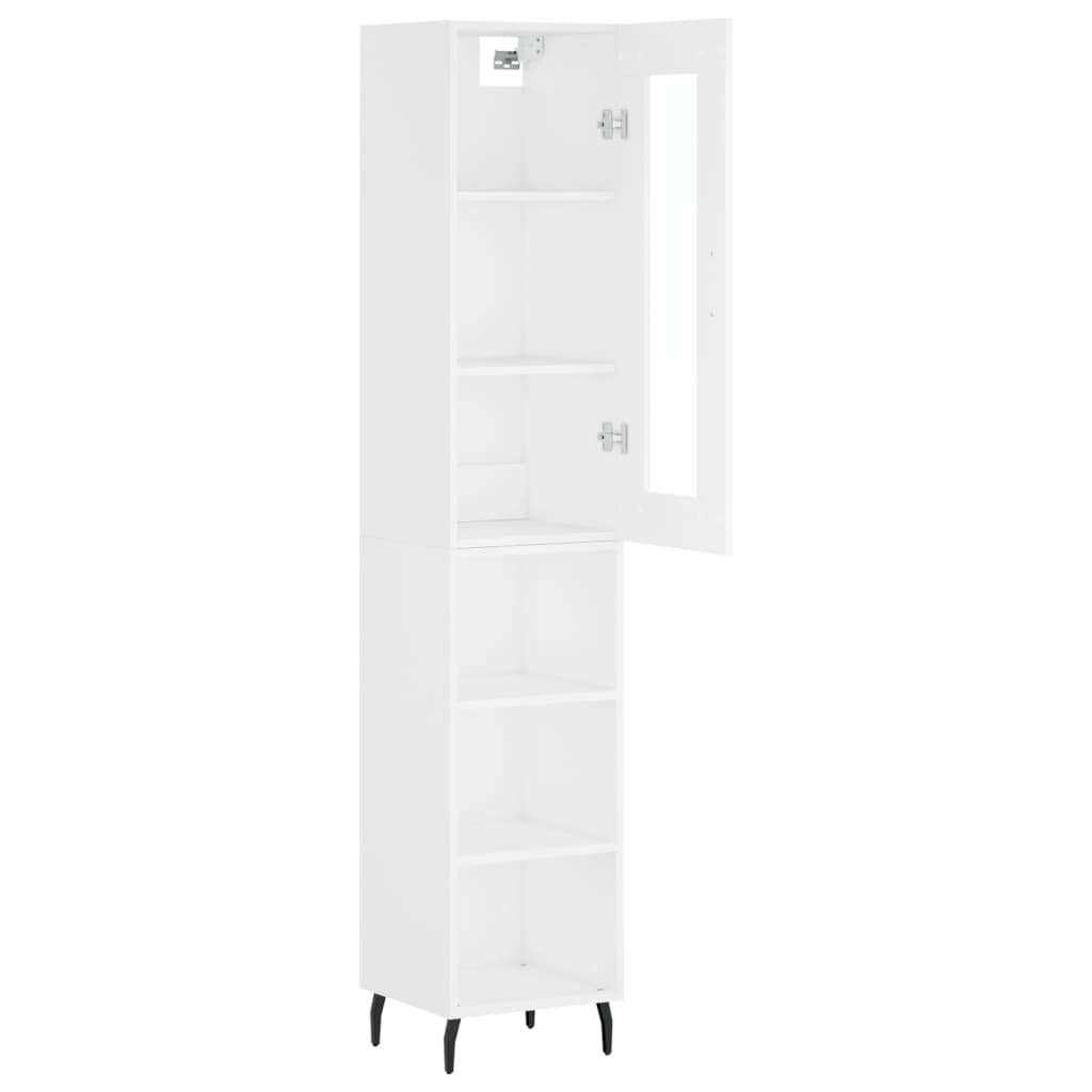 Image Buffet haut Blanc 34,5x34x180 cm Bois d'ingénierie | Xios Store SNC vidaXL Xios Store SNC