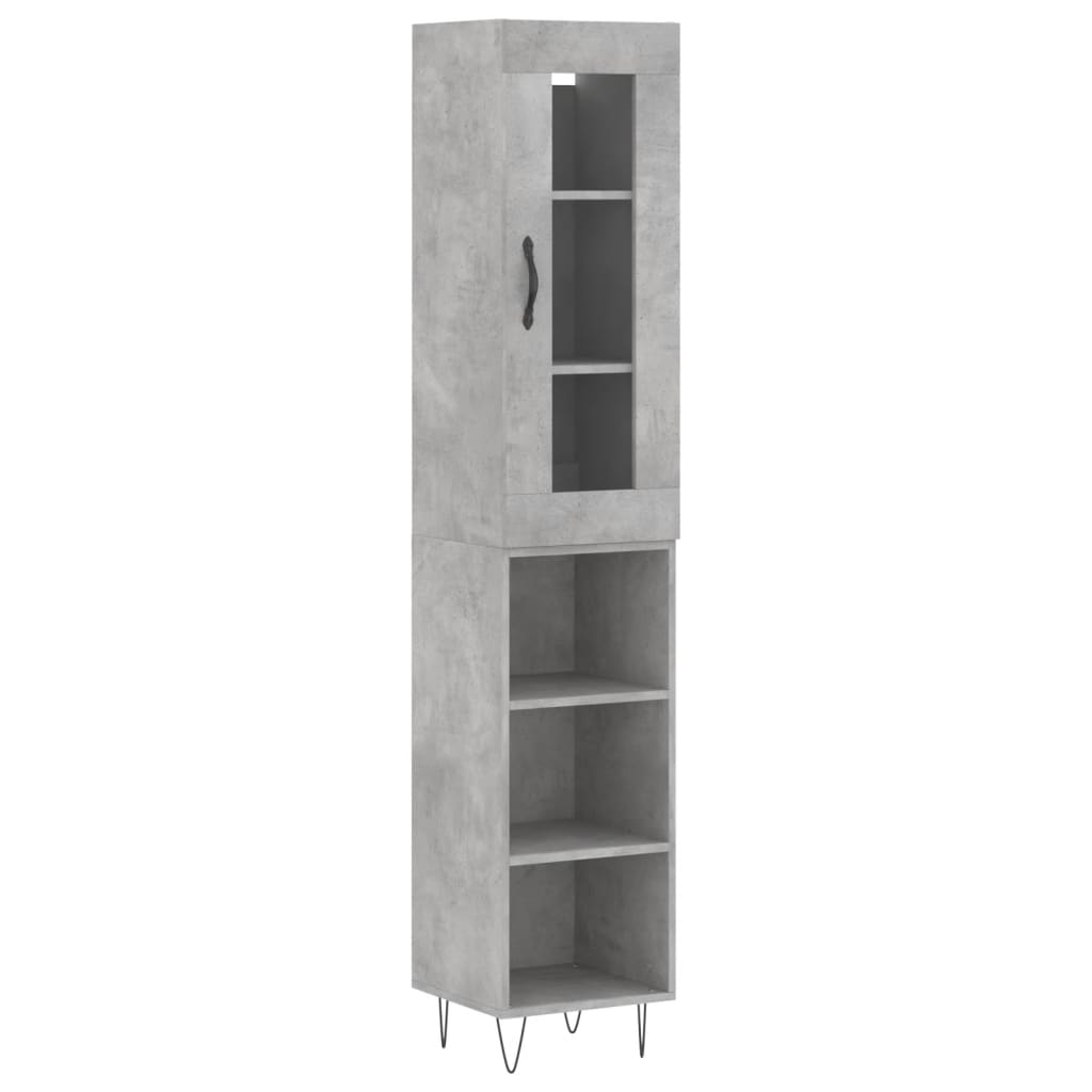 Image Buffet haut Gris béton 34,5x34x180 cm Bois d'ingénierie | Xios Store SNC vidaXL Xios Store SNC