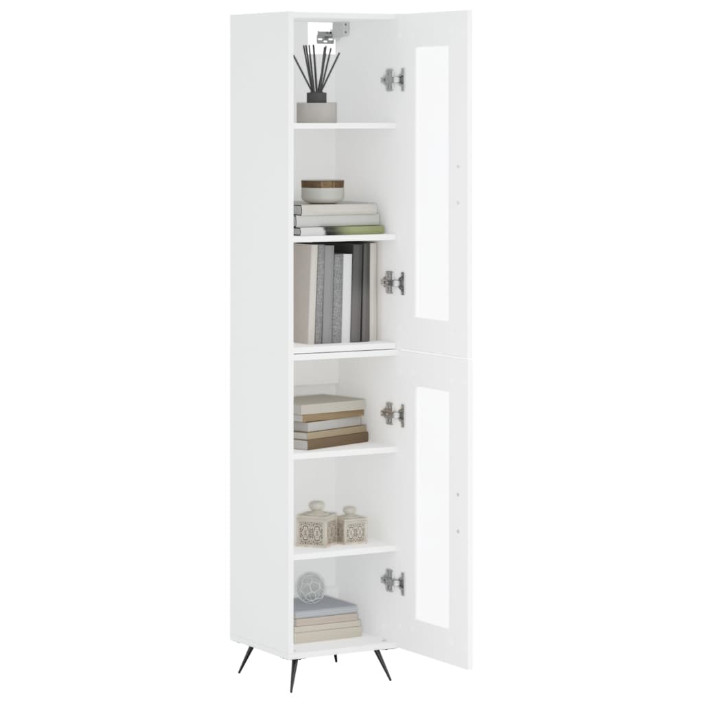 Image Buffet haut Blanc 34,5x34x180 cm Bois d'ingénierie | Xios Store SNC vidaXL Xios Store SNC