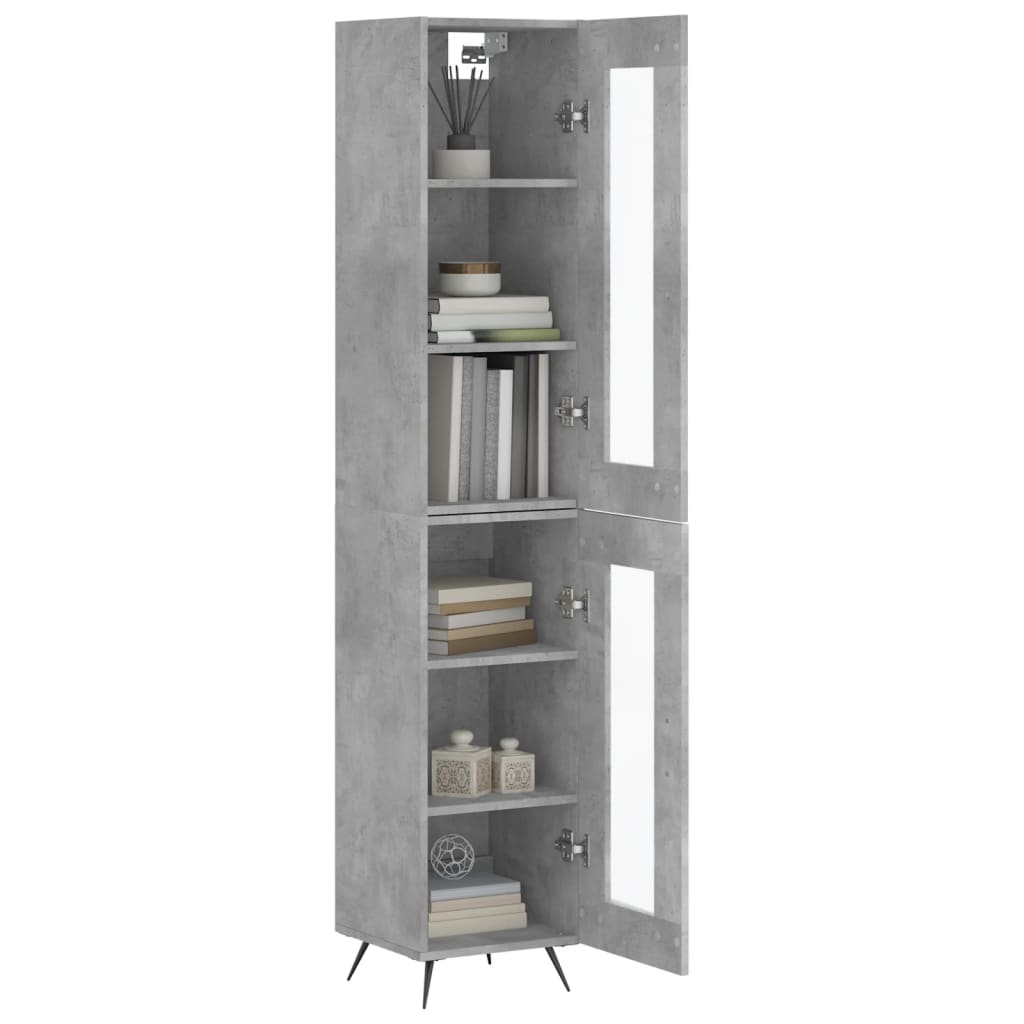 Image Buffet haut Gris béton 34,5x34x180 cm Bois d'ingénierie | Xios Store SNC vidaXL Xios Store SNC