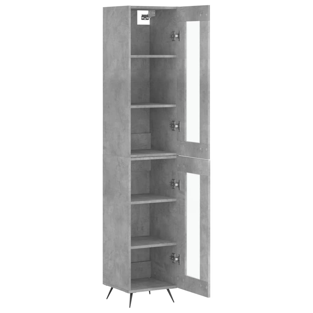 Image Buffet haut Gris béton 34,5x34x180 cm Bois d'ingénierie | Xios Store SNC vidaXL Xios Store SNC