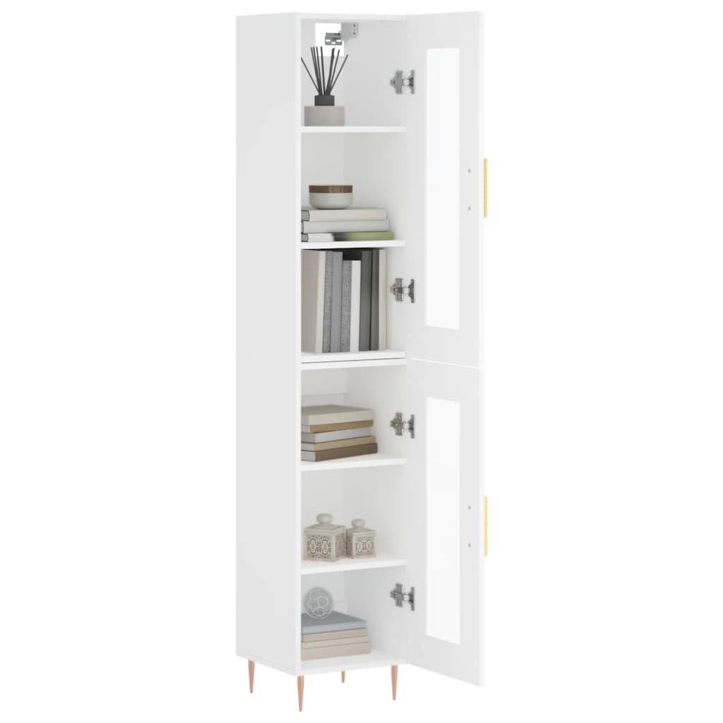 Image Buffet haut Blanc 34,5x34x180 cm Bois d'ingénierie | Xios Store SNC vidaXL Xios Store SNC