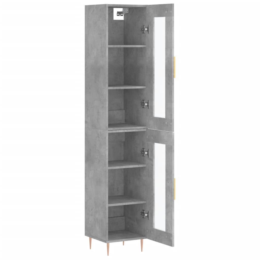 Image Buffet haut Gris béton 34,5x34x180 cm Bois d'ingénierie | Xios Store SNC vidaXL Xios Store SNC