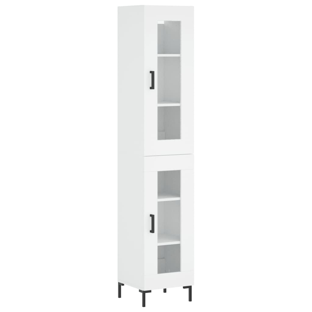 Image Buffet haut Blanc 34,5x34x180 cm Bois d'ingénierie | Xios Store SNC vidaXL Xios Store SNC