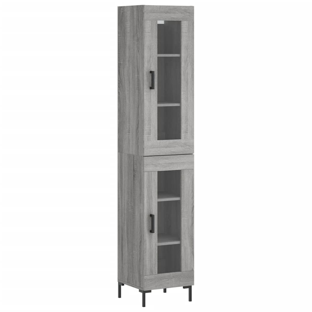 Image Buffet haut Sonoma gris 34,5x34x180 cm Bois d'ingénierie | Xios Store SNC vidaXL Xios Store SNC