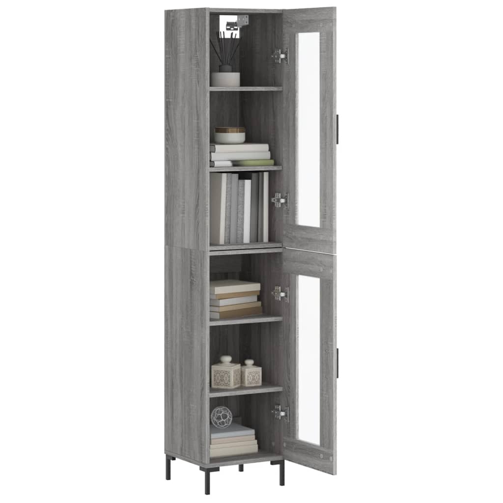 Image Buffet haut Sonoma gris 34,5x34x180 cm Bois d'ingénierie | Xios Store SNC vidaXL Xios Store SNC