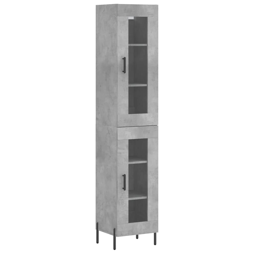 Image Buffet haut Gris béton 34,5x34x180 cm Bois d'ingénierie | Xios Store SNC vidaXL Xios Store SNC