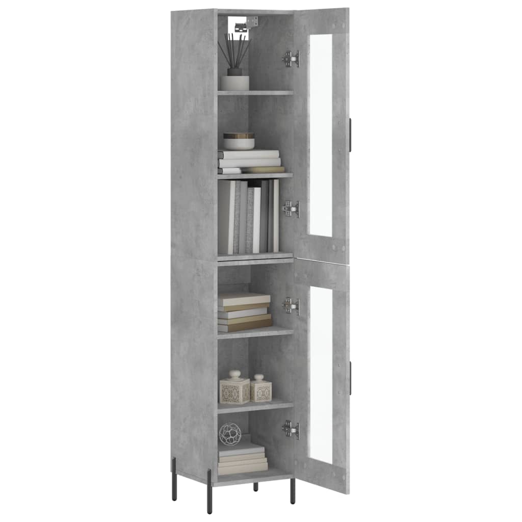 Image Buffet haut Gris béton 34,5x34x180 cm Bois d'ingénierie | Xios Store SNC vidaXL Xios Store SNC