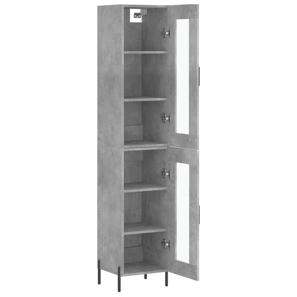 Image Buffet haut Gris béton 34,5x34x180 cm Bois d'ingénierie | Xios Store SNC vidaXL Xios Store SNC