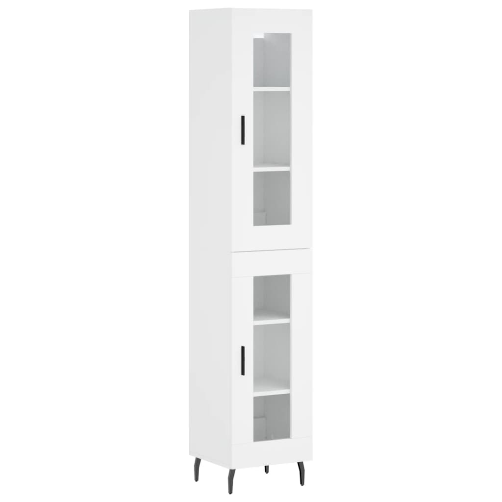 Image Buffet haut Blanc 34,5x34x180 cm Bois d'ingénierie | Xios Store SNC vidaXL Xios Store SNC