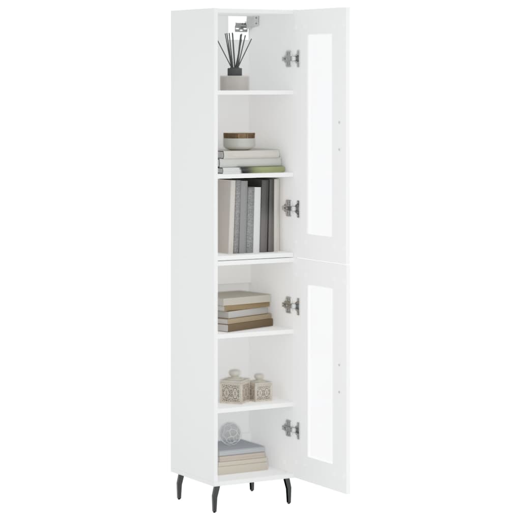 Image Buffet haut Blanc 34,5x34x180 cm Bois d'ingénierie | Xios Store SNC vidaXL Xios Store SNC