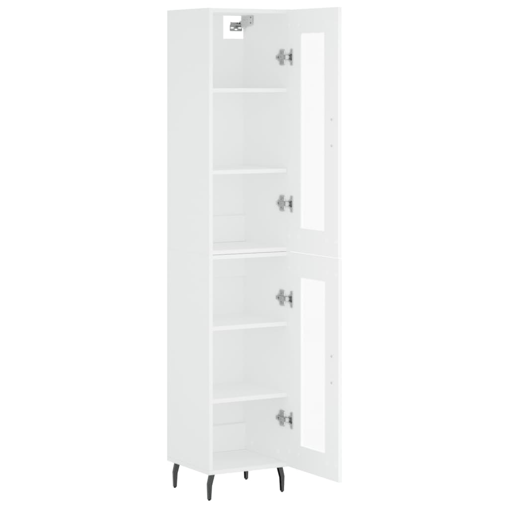 Image Buffet haut Blanc 34,5x34x180 cm Bois d'ingénierie | Xios Store SNC vidaXL Xios Store SNC