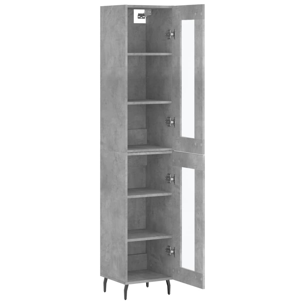 Image Buffet haut Gris béton 34,5x34x180 cm Bois d'ingénierie | Xios Store SNC vidaXL Xios Store SNC