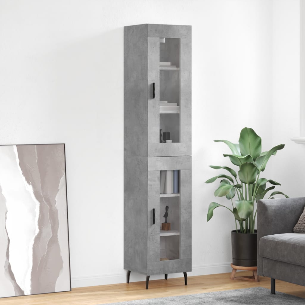 Image Buffet haut Gris béton 34,5x34x180 cm Bois d'ingénierie | Xios Store SNC vidaXL Xios Store SNC