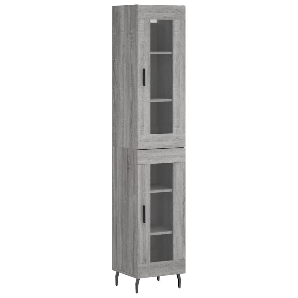 Image Buffet haut Sonoma gris 34,5x34x180 cm Bois d'ingénierie | Xios Store SNC vidaXL Xios Store SNC