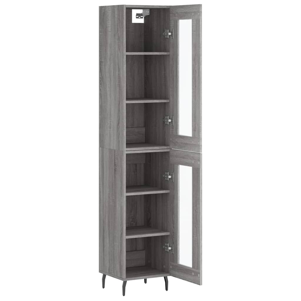 Image Buffet haut Sonoma gris 34,5x34x180 cm Bois d'ingénierie | Xios Store SNC vidaXL Xios Store SNC