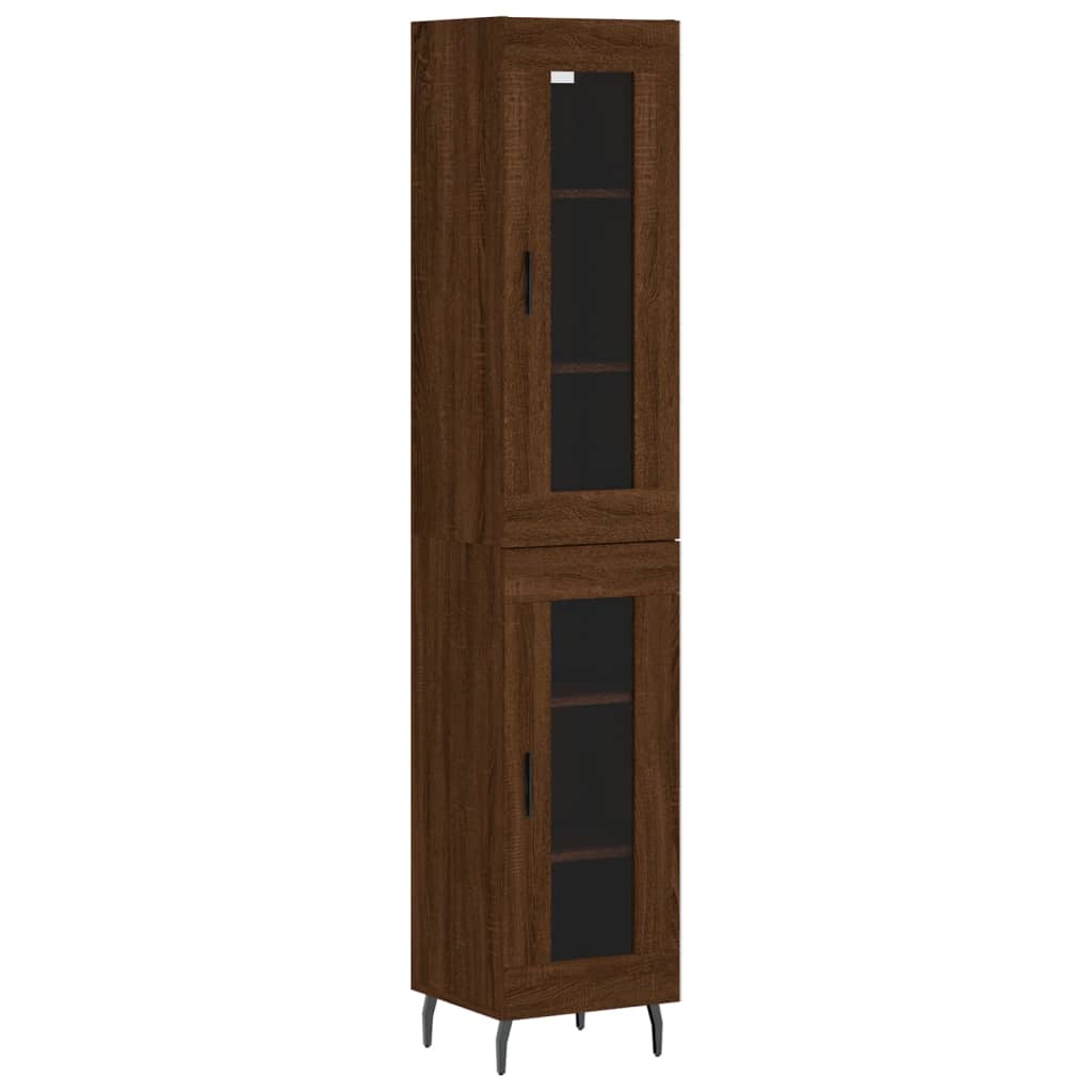 Image Buffet haut Chêne marron 34,5x34x180 cm Bois d'ingénierie | Xios Store SNC vidaXL Xios Store SNC