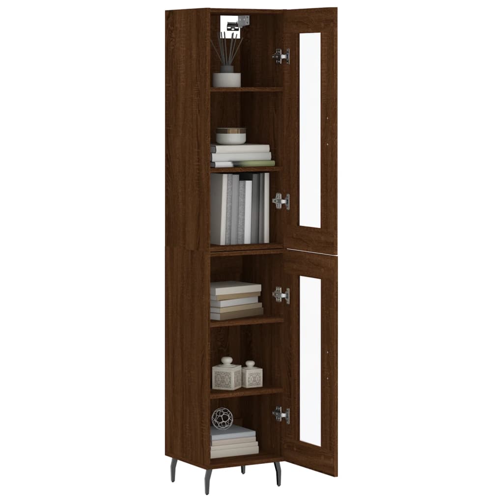 Image Buffet haut Chêne marron 34,5x34x180 cm Bois d'ingénierie | Xios Store SNC vidaXL Xios Store SNC