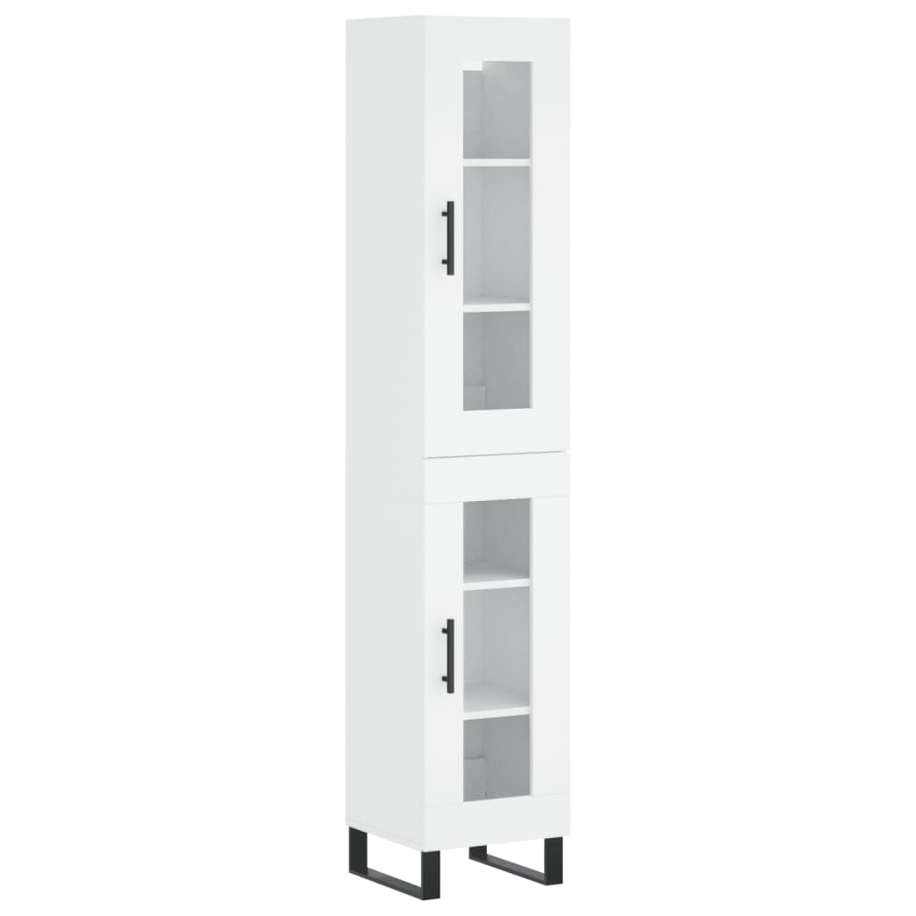 Image Buffet haut Blanc 34,5x34x180 cm Bois d'ingénierie | Xios Store SNC vidaXL Xios Store SNC