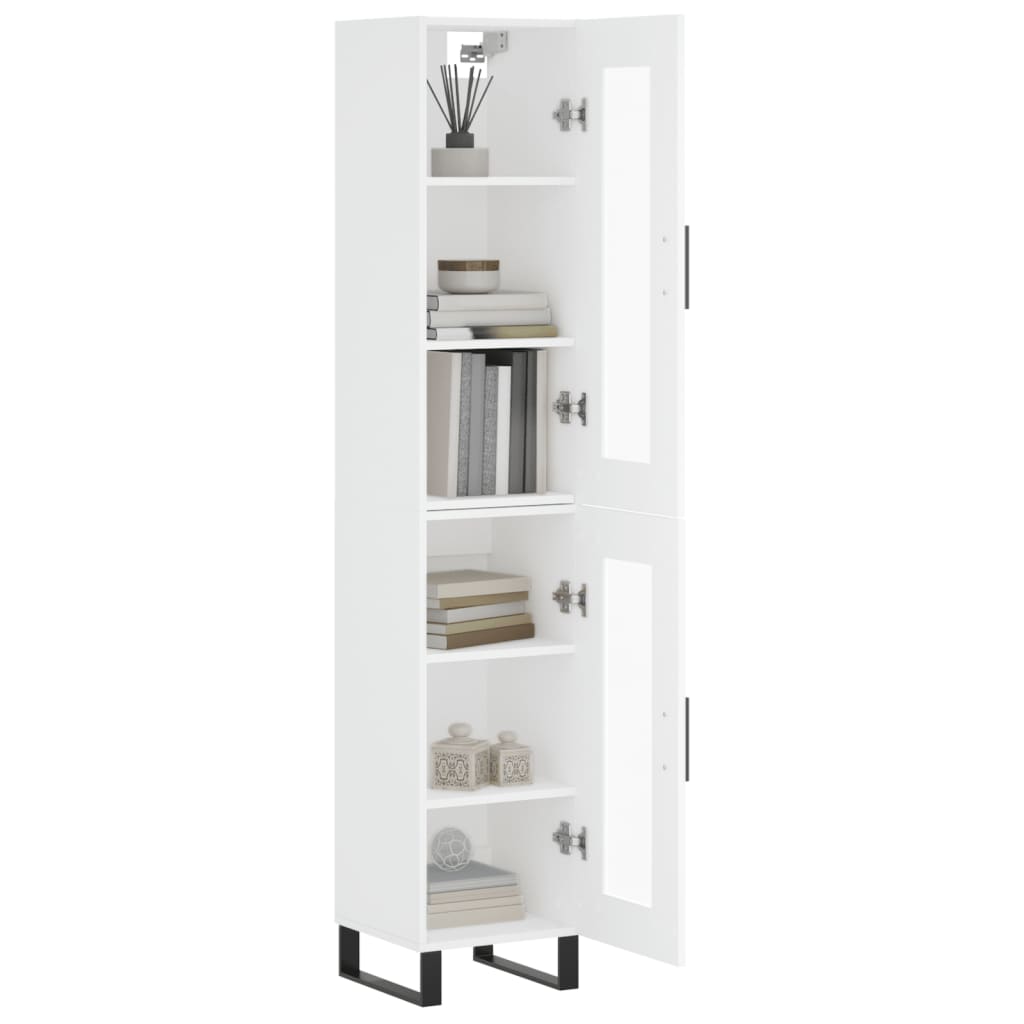 Image Buffet haut Blanc 34,5x34x180 cm Bois d'ingénierie | Xios Store SNC vidaXL Xios Store SNC