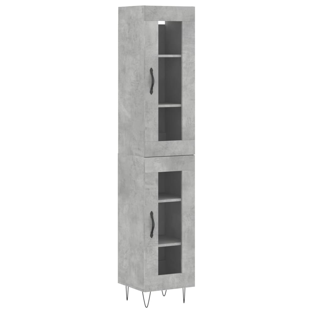 Image Buffet haut Gris béton 34,5x34x180 cm Bois d'ingénierie | Xios Store SNC vidaXL Xios Store SNC