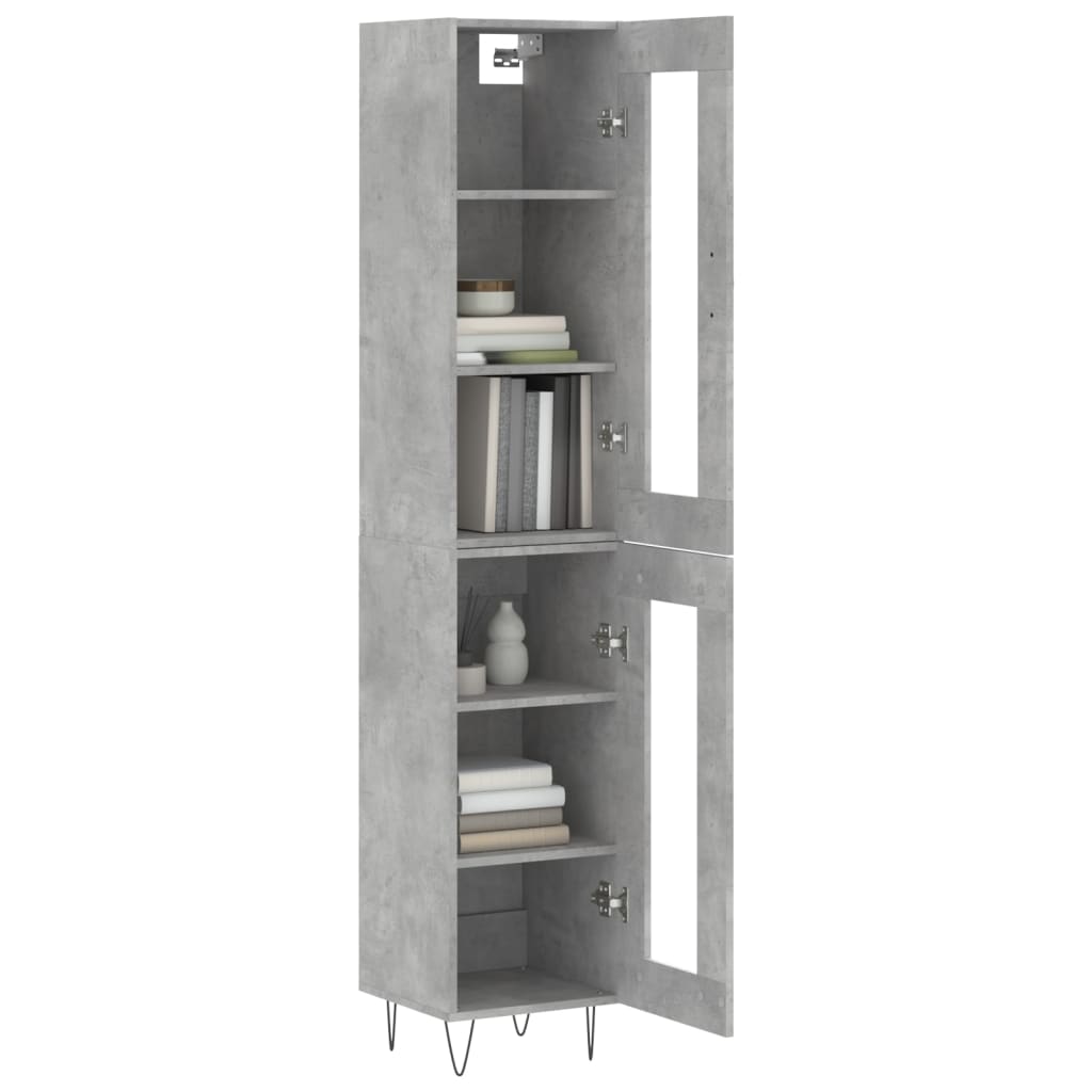 Image Buffet haut Gris béton 34,5x34x180 cm Bois d'ingénierie | Xios Store SNC vidaXL Xios Store SNC