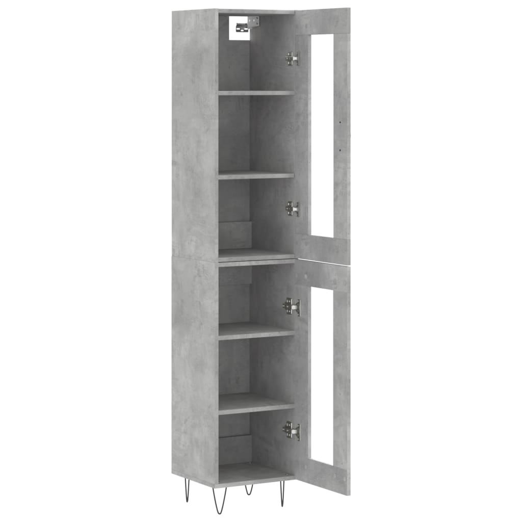 Image Buffet haut Gris béton 34,5x34x180 cm Bois d'ingénierie | Xios Store SNC vidaXL Xios Store SNC