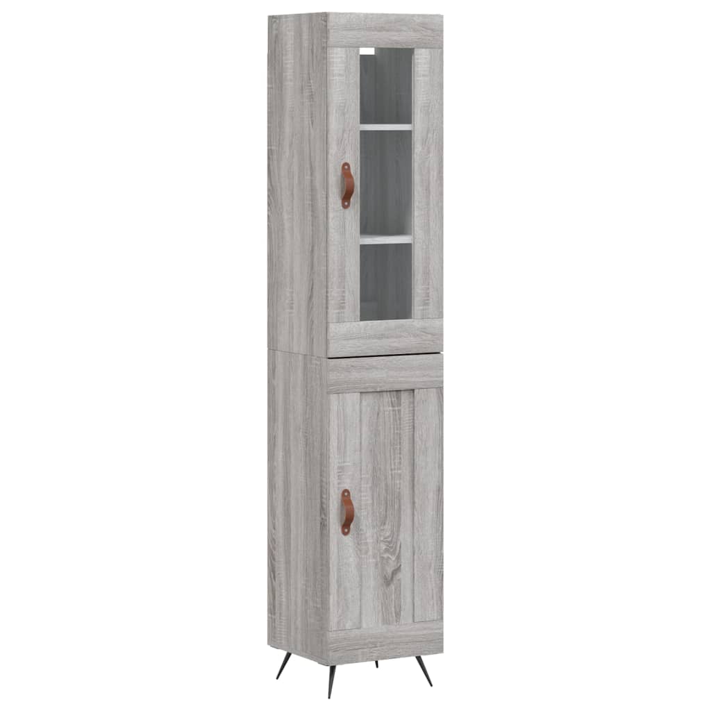 Image Buffet haut Sonoma gris 34,5x34x180 cm Bois d'ingénierie | Xios Store SNC vidaXL Xios Store SNC