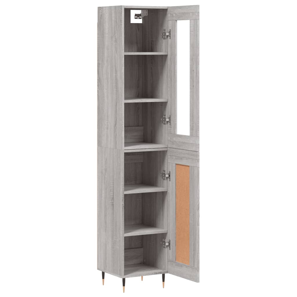 Image Buffet haut Sonoma gris 34,5x34x180 cm Bois d'ingénierie | Xios Store SNC vidaXL Xios Store SNC